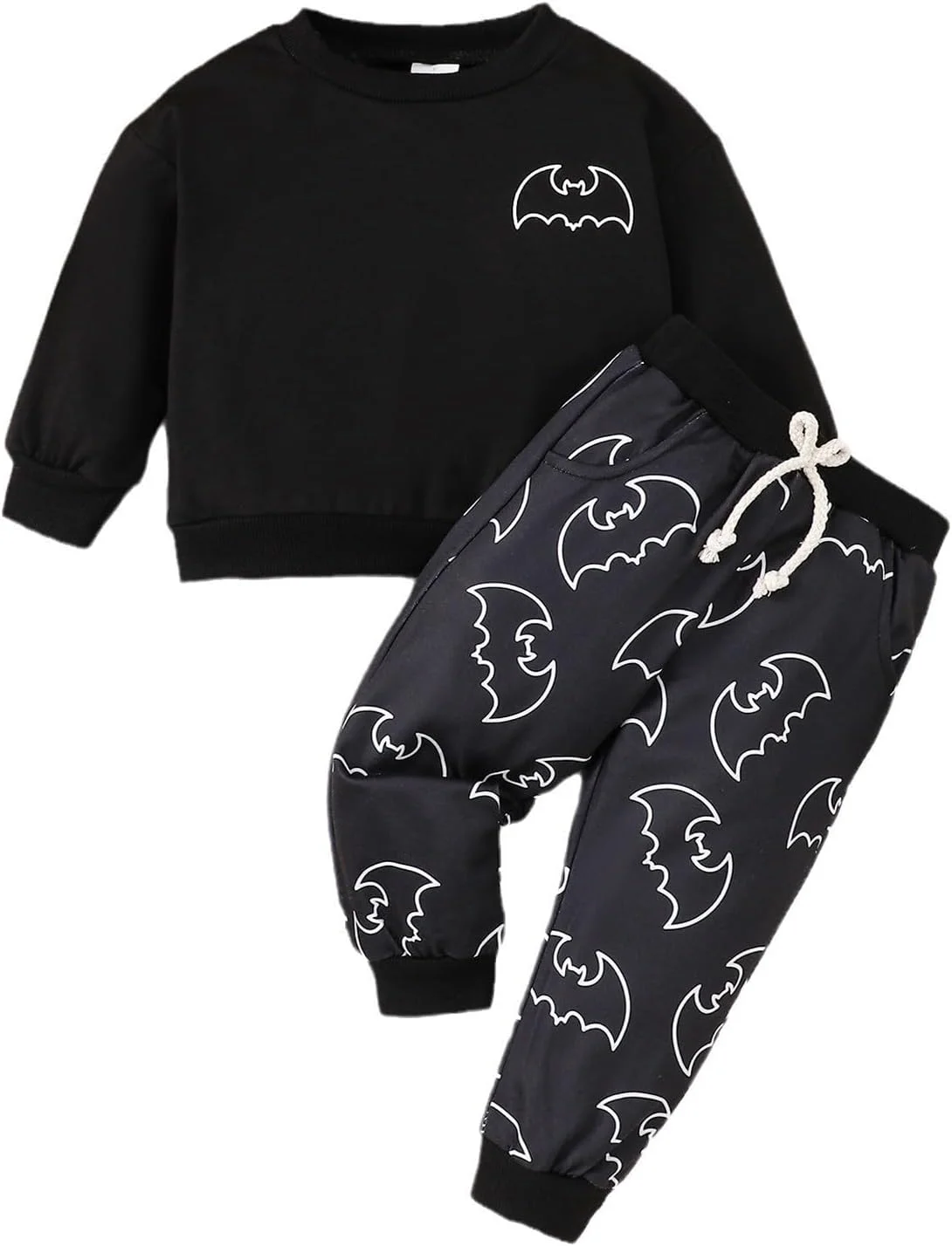 ست لباس بچه گانه طرح خفاش آستین بلند مناسب هالووین