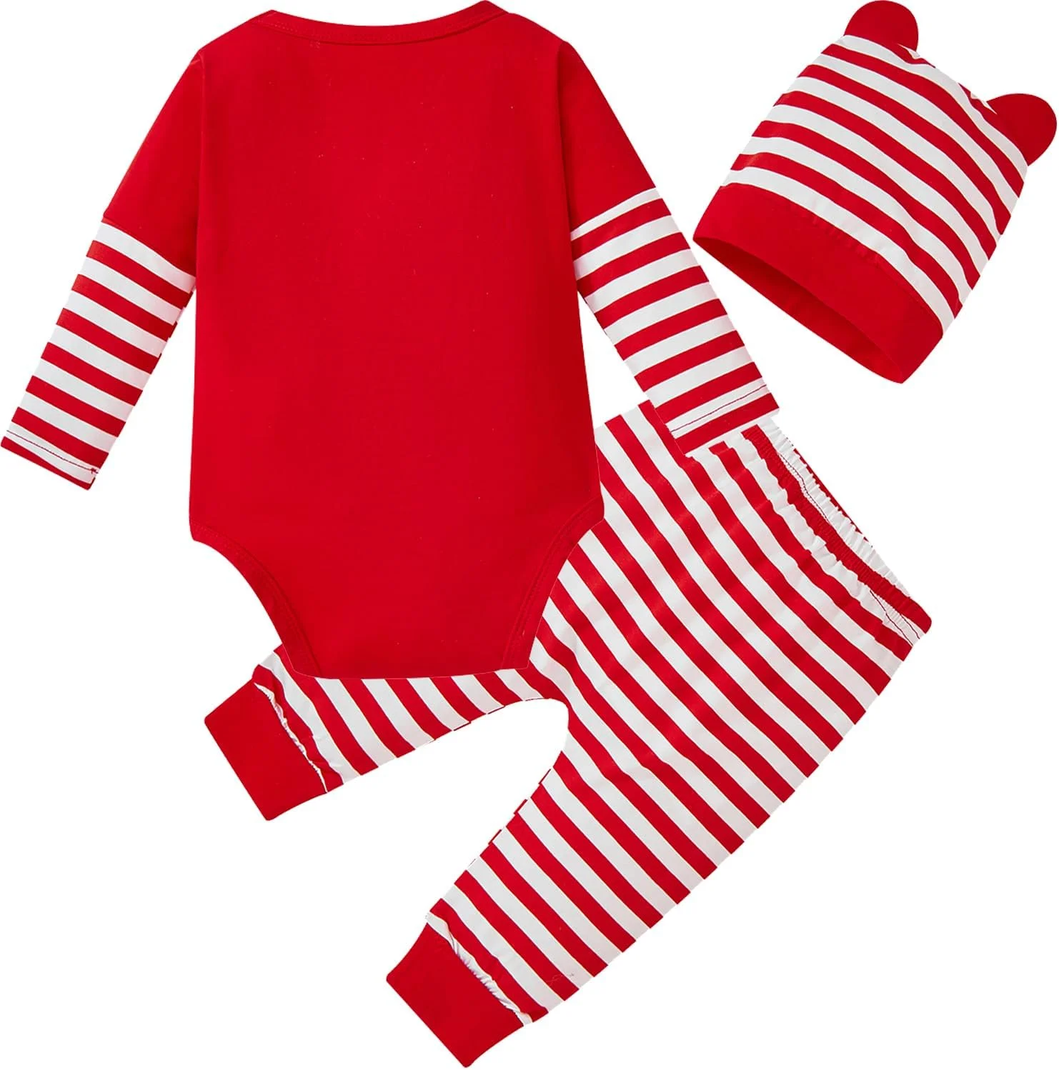 ست لباس کریسمس نوزاد طرح آدم برفی، 3 تکه، مناسب نوزاد 0-24 ماه