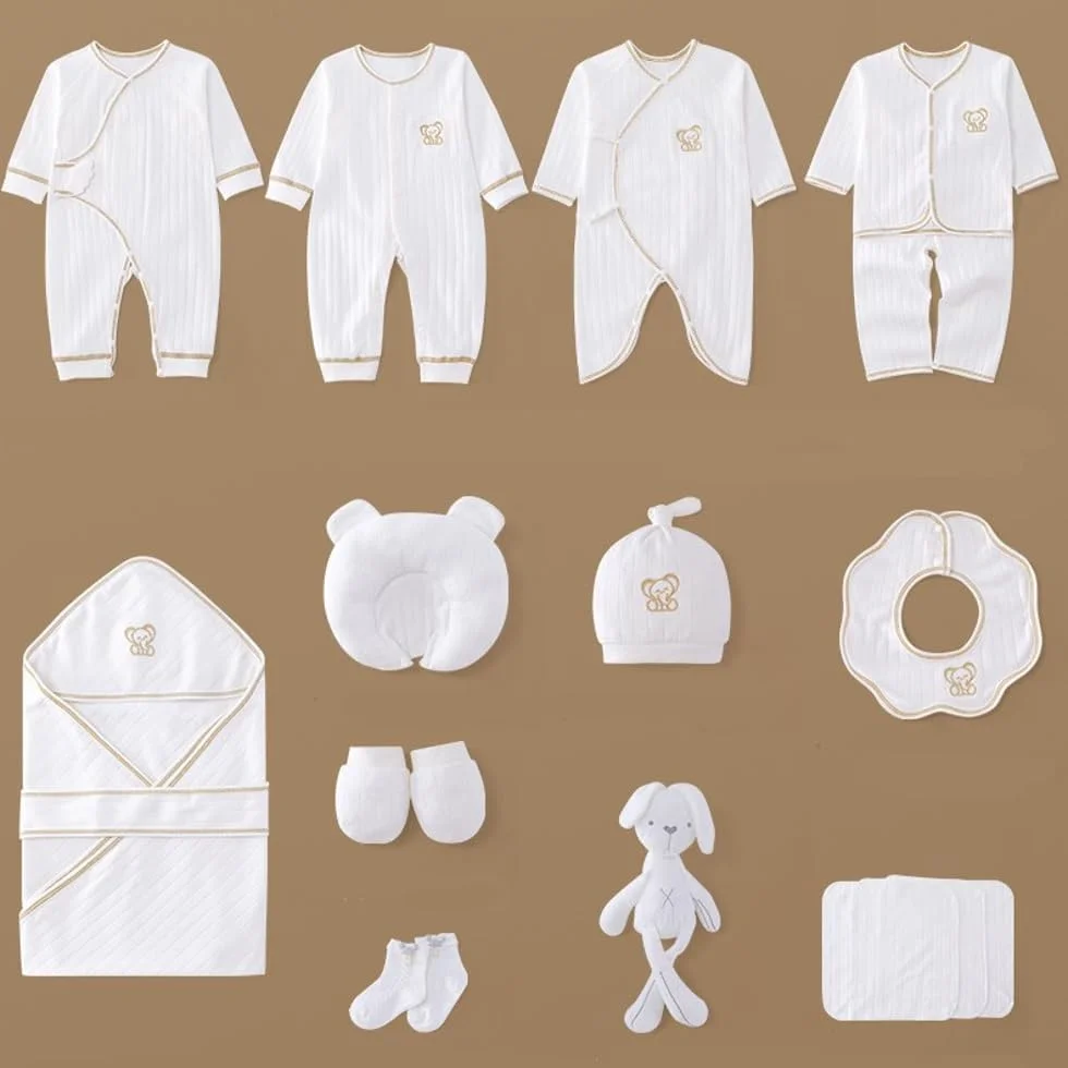 ست هدیه نوزادی HALAYAYA، ست لباس نوزادی، هدیه برای نوزاد دختر و پسر، ست لباس و لوازم جانبی نوزاد از جنس پنبه درجه یک، مناسب برای نوزاد از بدو تولد تا 6 ماهگی
