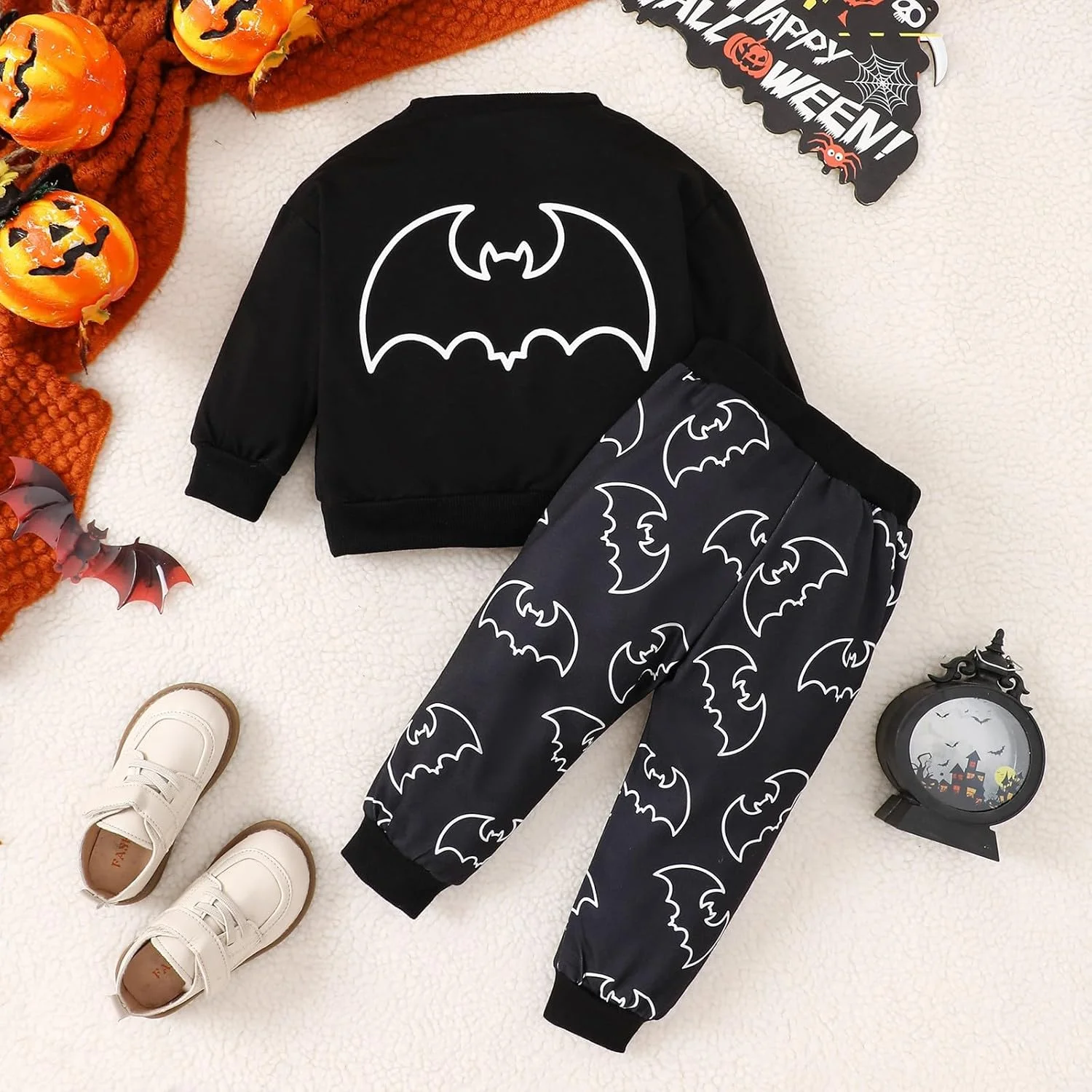 Kapsrqst ست لباس هالووین بچه گانه پسرانه و دخترانه، شامل بلوز آستین بلند و شلوار