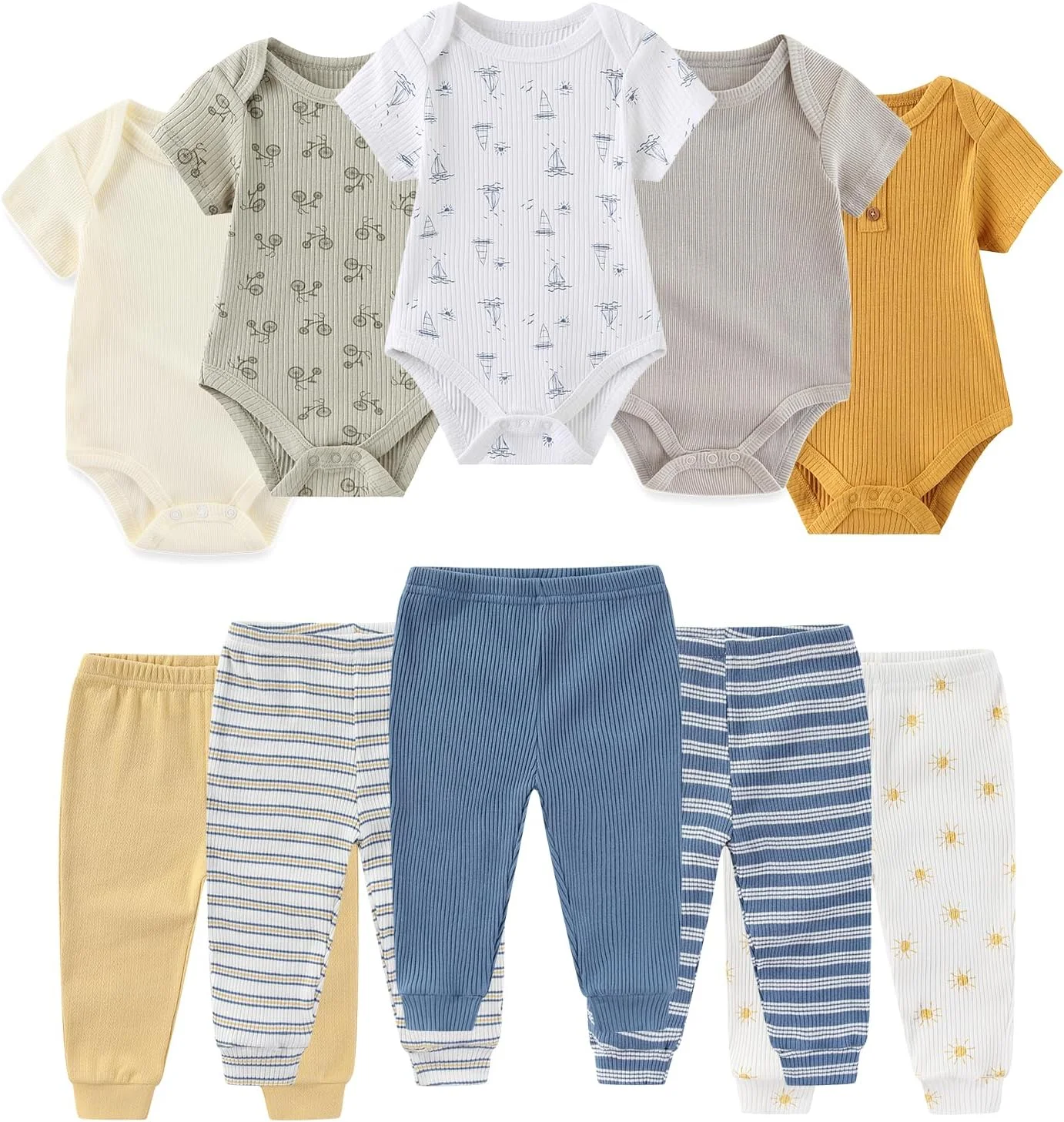 ست بادی و شلوار نوزادی تابستانی کبریتی، لباس و ست پسرانه و دخترانه