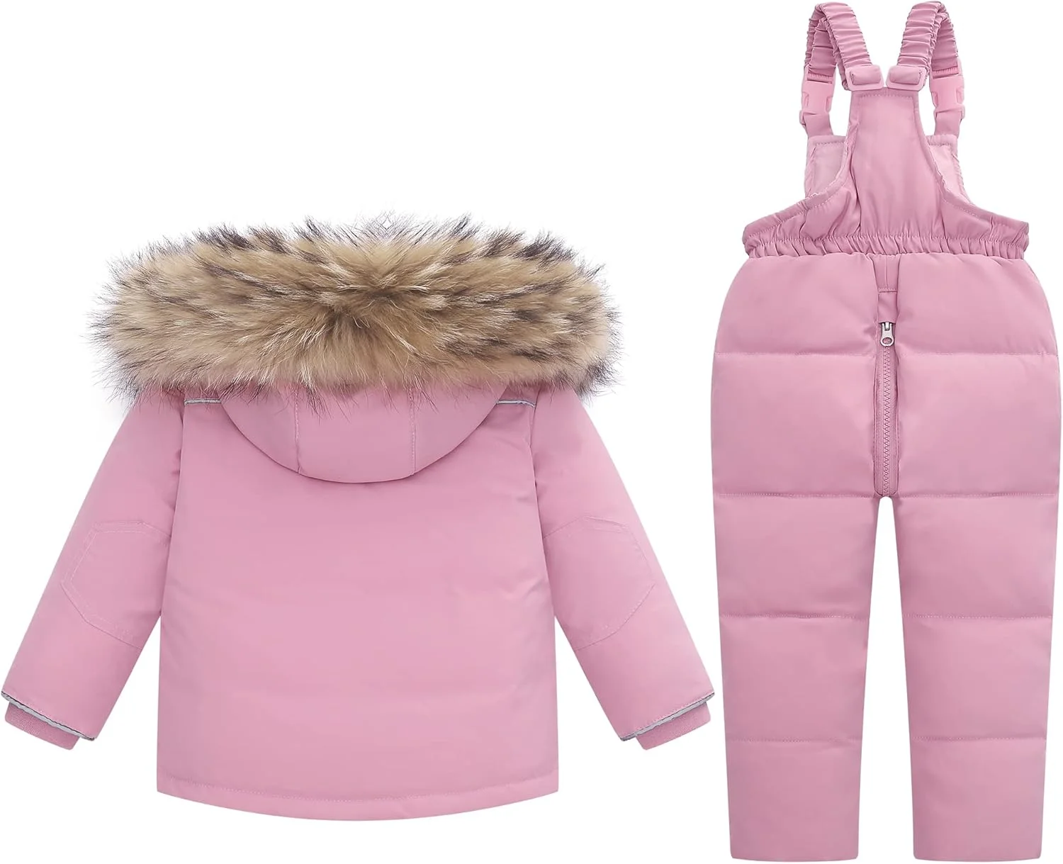ست لباس زمستانی دو تکه بچگانه، کت اسکی و شلوار پیشبندی برفی، مناسب برای کودکان 1 تا 6 سال