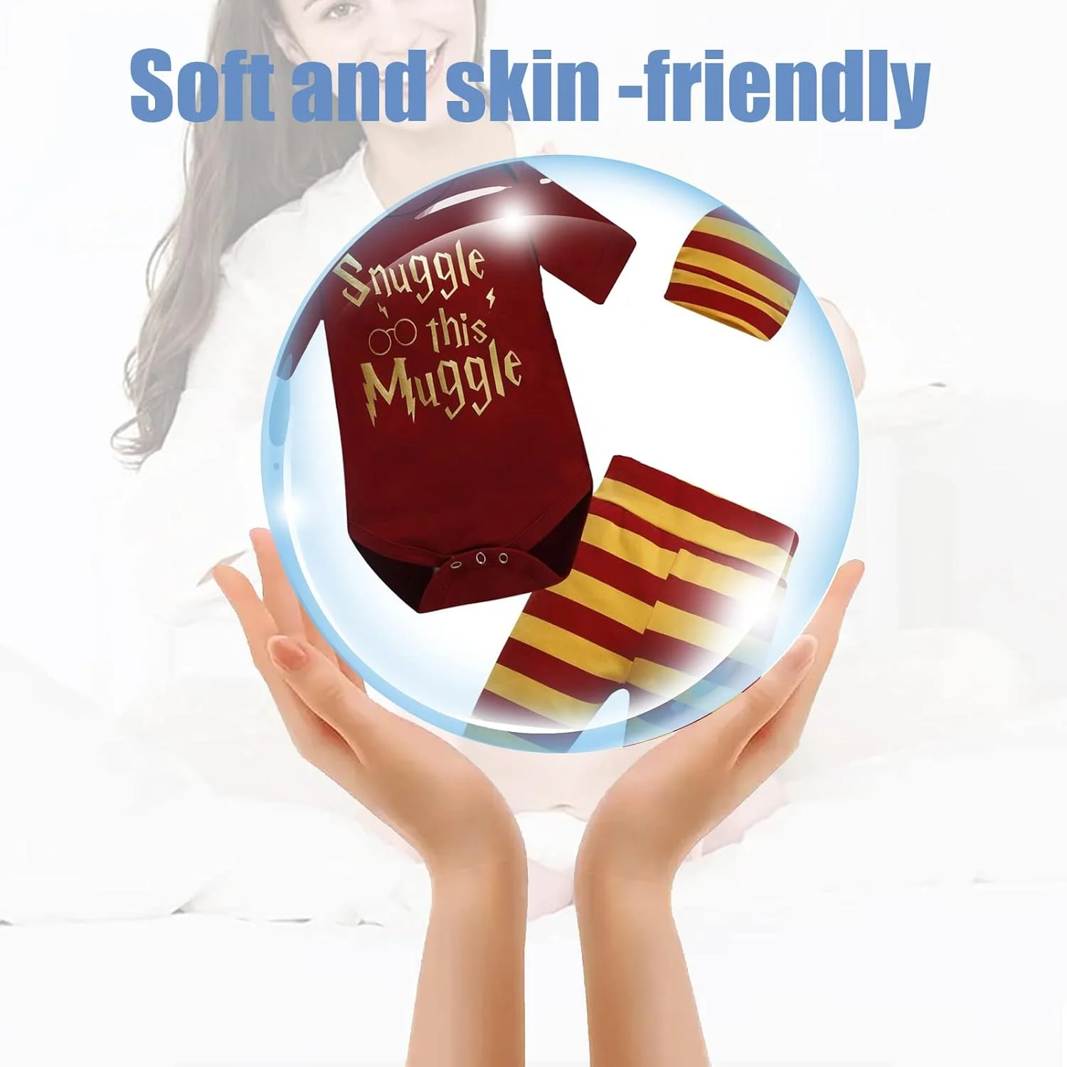 لباس نوزاد پسر، رامپر آستین بلند/کوتاه + کلاه + شلوار راه راه 3 تکه، ست لباس آستین بلند/کوتاه برای نوزادان دختر و پسر