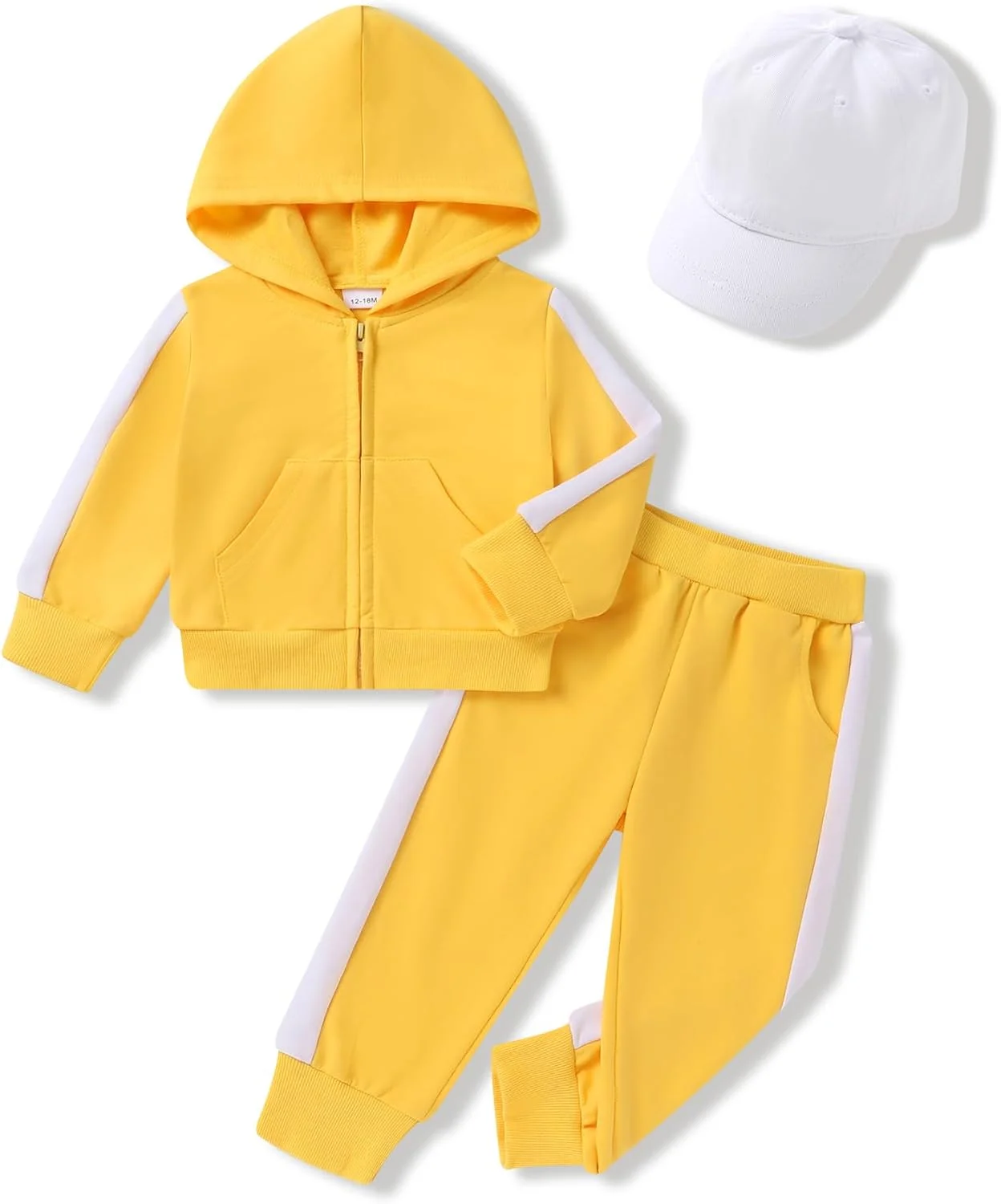 ست لباس گرمکن کلاه دار آستین بلند و شلوار گرمکن نوزاد دخترانه و پسرانه