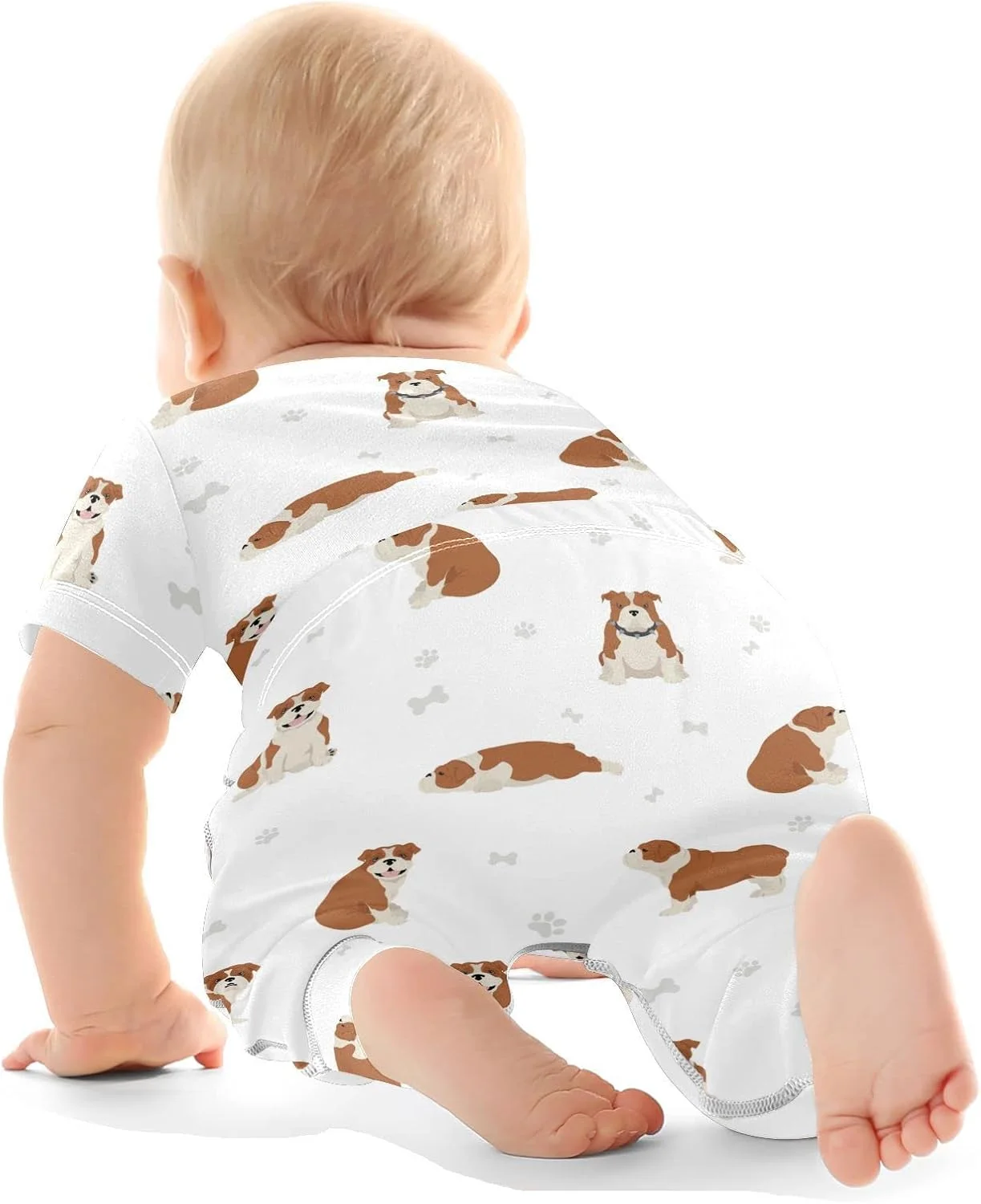 ست شلوار و تیشرت نوزادی با طرح سگ های بامزه، مناسب برای نوزادان دختر و پسر 0 تا 24 ماه