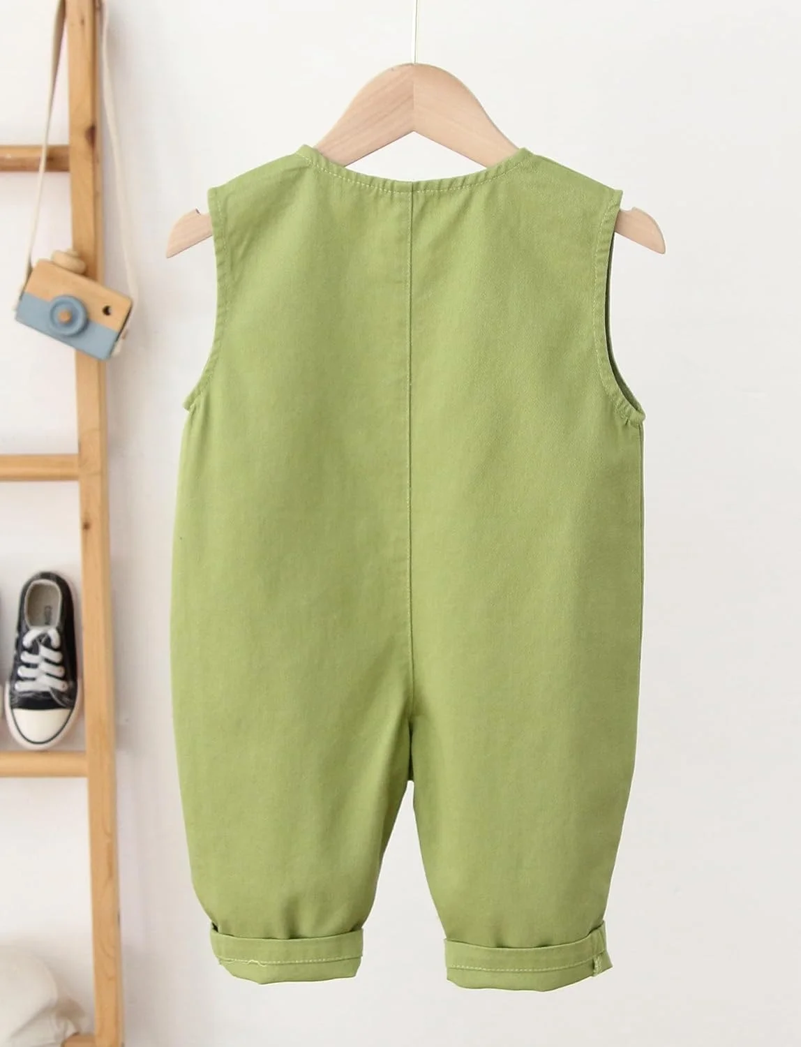 SEAUR سرهمی پنبه ای دکمه دار پیشبندی دخترانه و پسرانه، شلوار بند دار معمولی، رامپر زیبا، جامپسوت گشاد، لباس یک تکه پایه