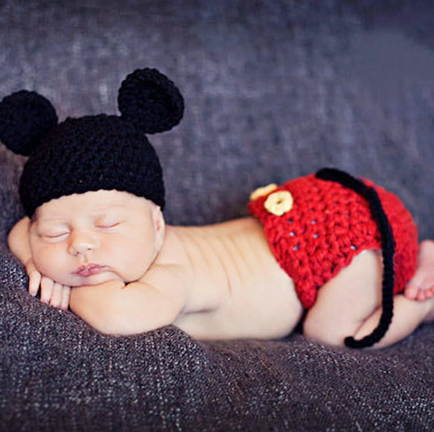 ست 3 تکه کلاه، شلوارک و جوراب بافتنی نوزادی دخترانه و پسرانه، مناسب برای عکاسی، مناسب برای نوزادان 0 تا 6 ماهه