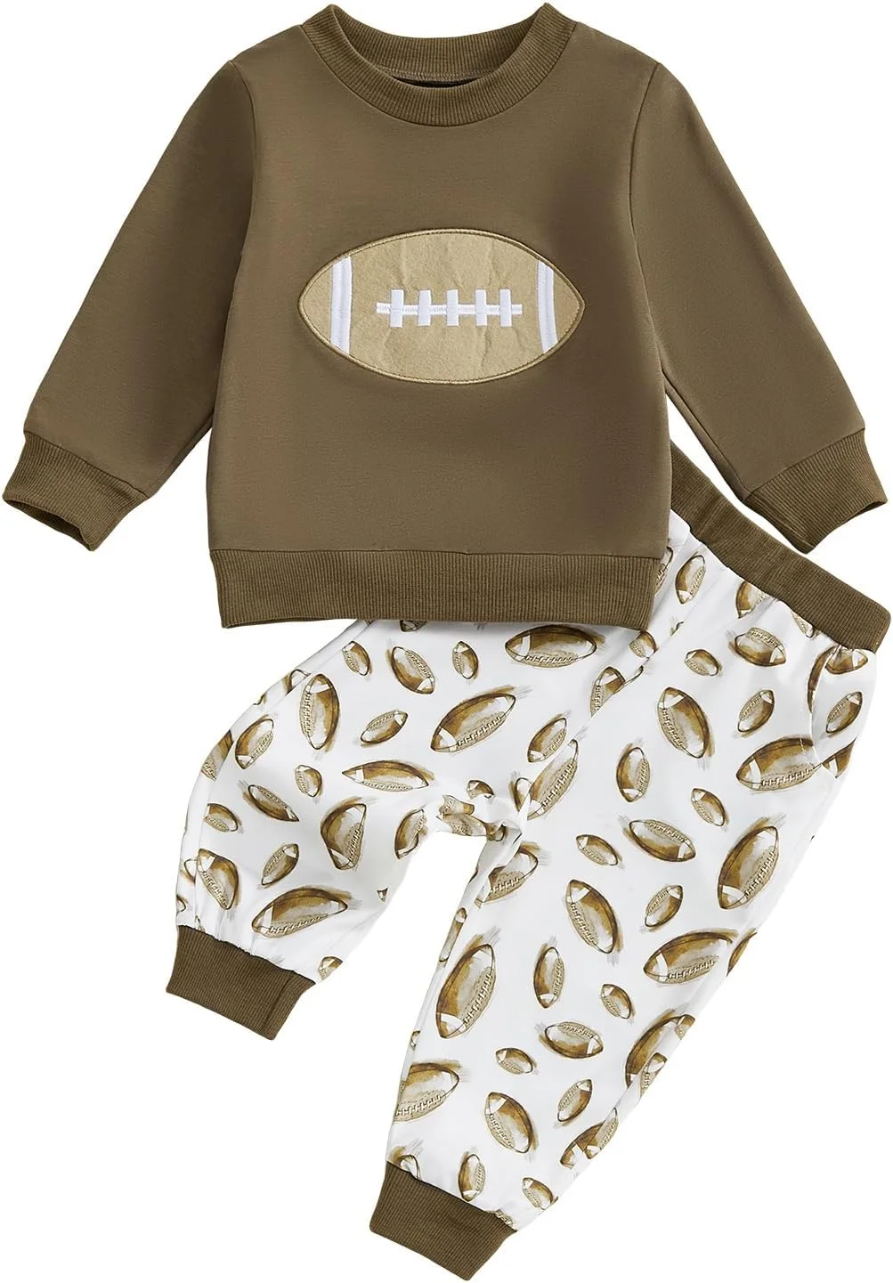 ست لباس پاییزی نوزاد دختر و پسر، تاپ آستین بلند و شلوار جاگر