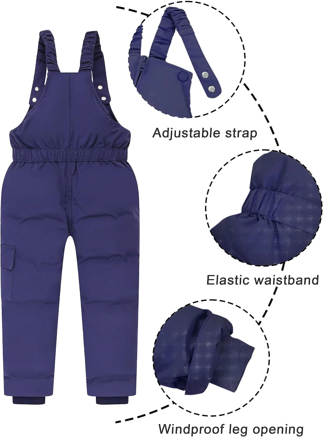 AIEOE شلوار برفی پایین برای نوزادان پسر و دختر، شلوار گرم ضد باد، لباس زمستانی سبک وزن پافر، سرهمی دخترانه