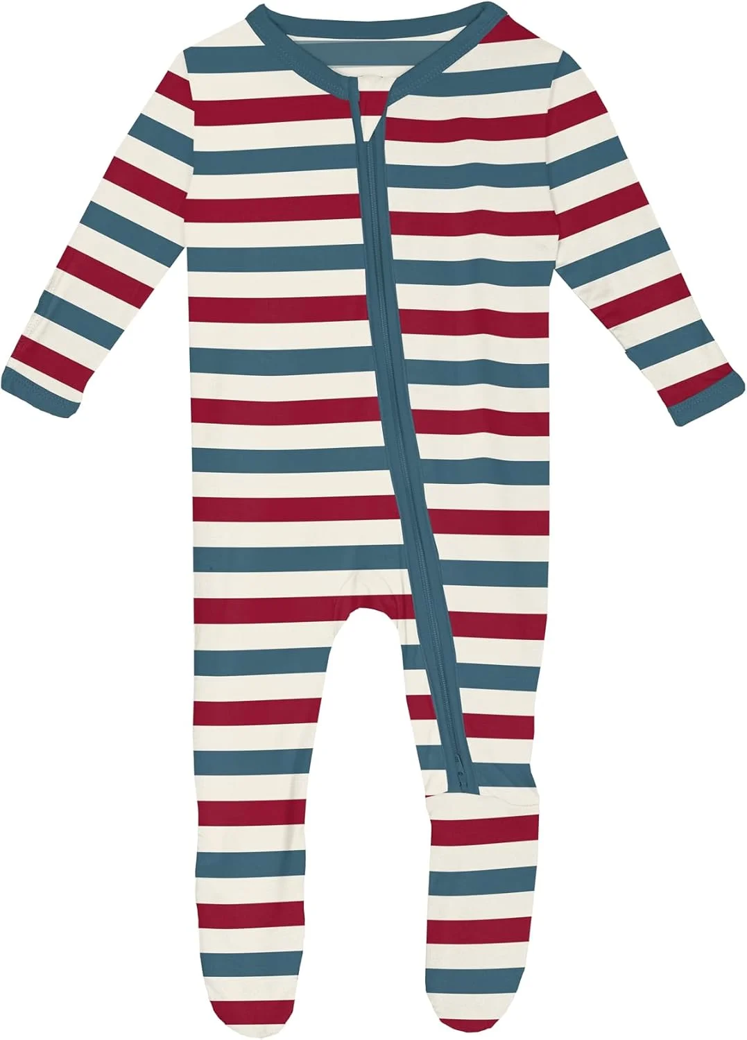 لباس سرهمی زیپ‌دار طرح ستاره و راه راه برای نوزاد، مناسب پسر و دختر