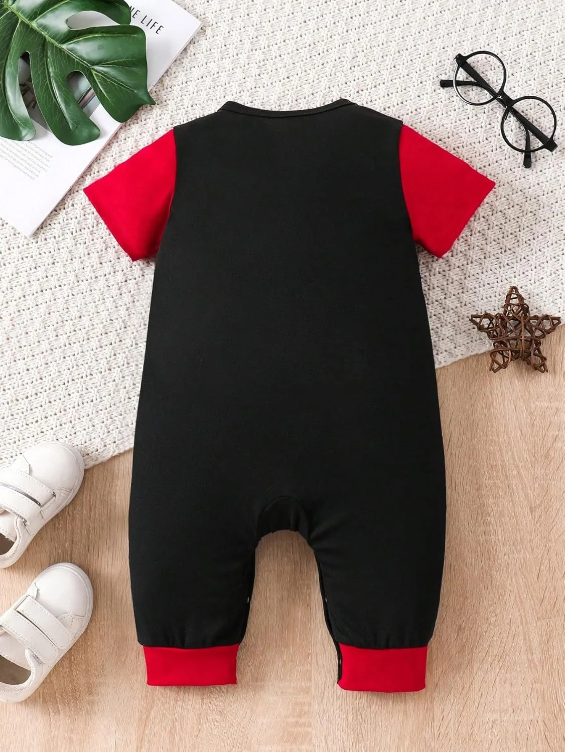 لباس سرهمی نوزادی پسرانه و دخترانه با شلوار دکمه دار، لباس یک تکه نرم