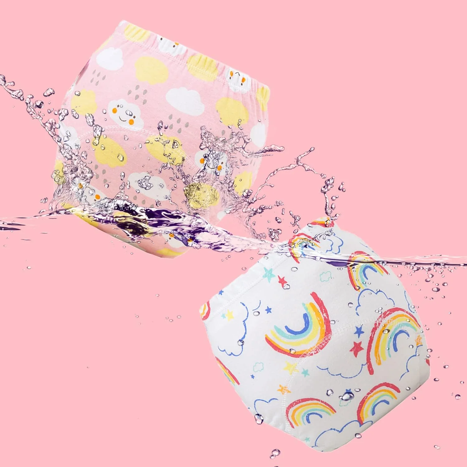 شورت آموزشی کودک JYB، بسته 2 عددی، شورت آموزشی نخی با قدرت جذب بالا، 6 لایه، مناسب برای آموزش دستشویی رفتن نوزاد دختر و پسر