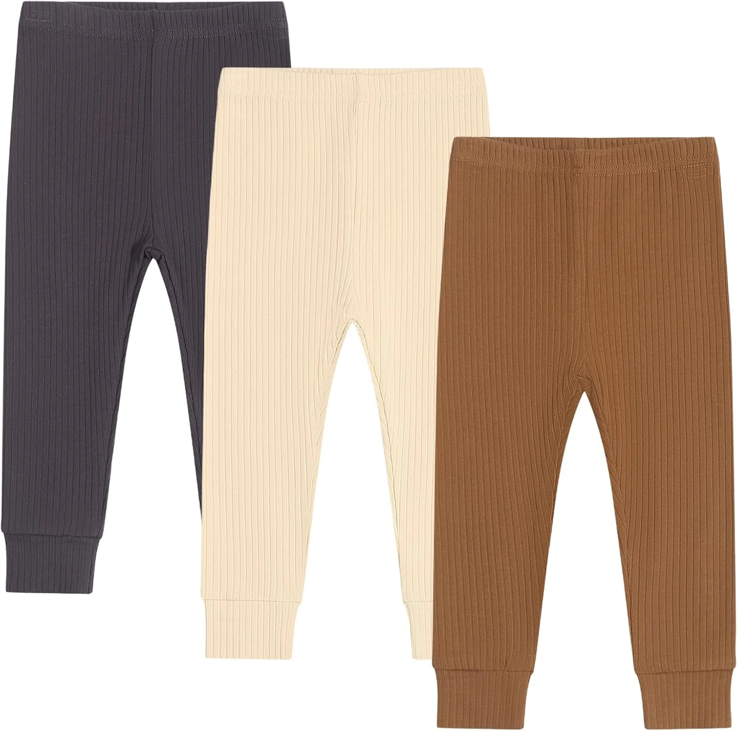 شلوار کبریتی ساده نوزادی، شلوار گرم کن دخترانه و پسرانه، شلوار جاگر پنبه ارگانیک، 3 عددی
