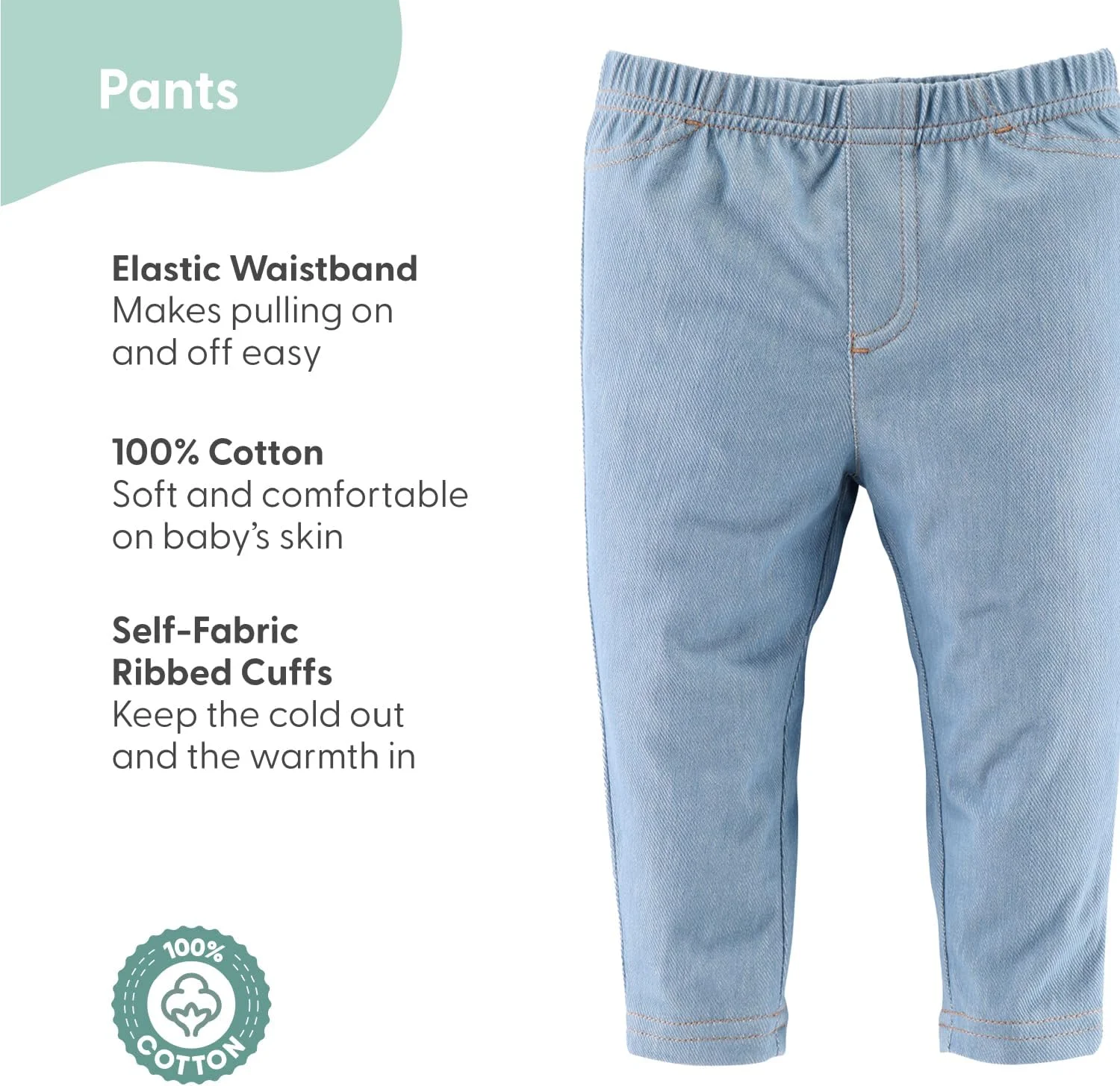 جگینگ بچه گانه Peanutshell برای دختران و پسران، جین کشی فوق العاده نرم، 4 عددی