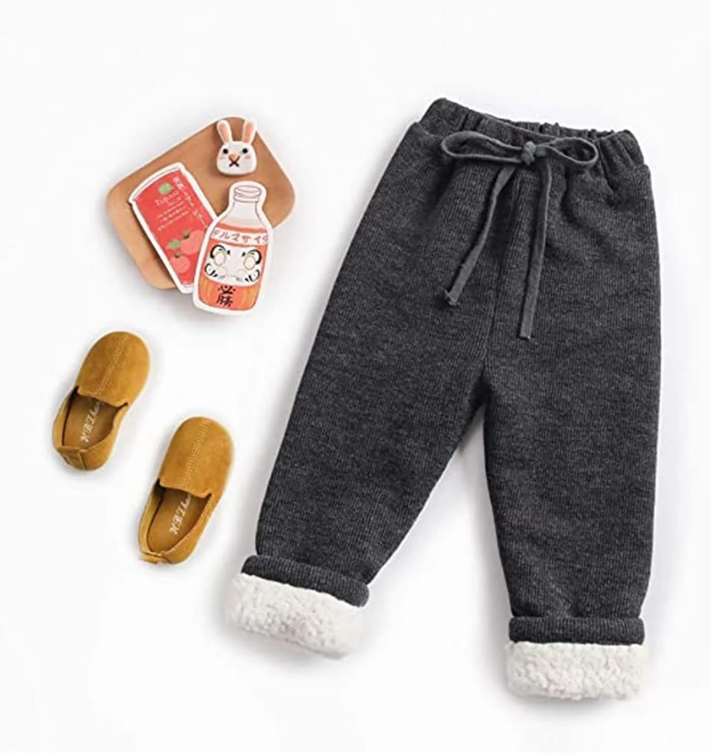 شلوار گرم زمستانی کمر بلند نوزادی، شلوار پنبه ای بند دار، شلوار مخمل کبریتی پشمی