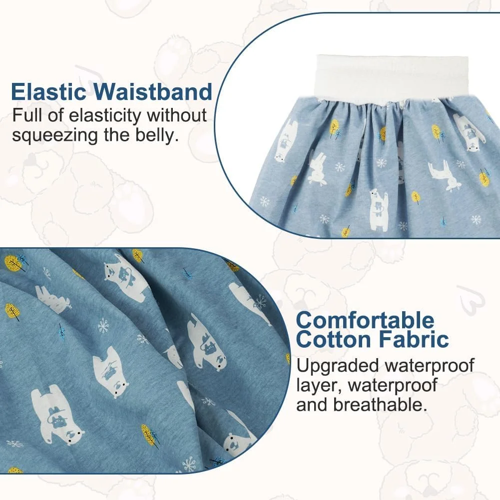 شورت آموزشی کودک، بسته 2 عددی زیرپوش آموزشی ضد آب قابل استفاده مجدد، شورت پوشکی نخی کمر بلند، شورت نرم و تنفسی ضد نشت، برای پسران و دختران 0-5 سال، سایز M