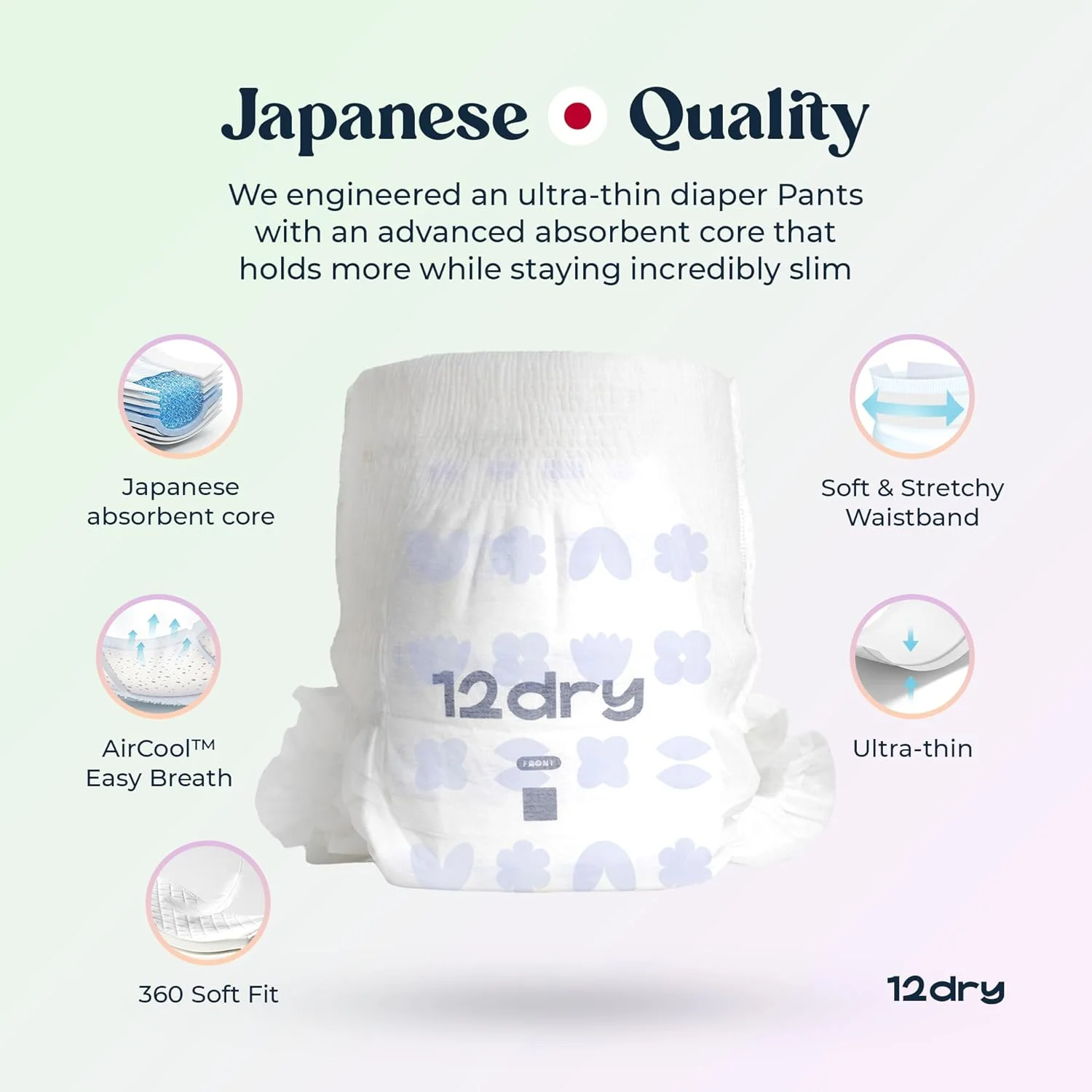 شلوارک کودک - مراقبت عالی از کودک (سایز 5، 12-17 کیلوگرم، 116 عدد) 100% فوق العاده جاذب، فناوری دو لایه نازک و تنفسی ژاپنی، سازگار با محیط زیست، ضد حساسیت، دارای کش نرم و الاستیک در قسمت کمر برای نوزادان فعال