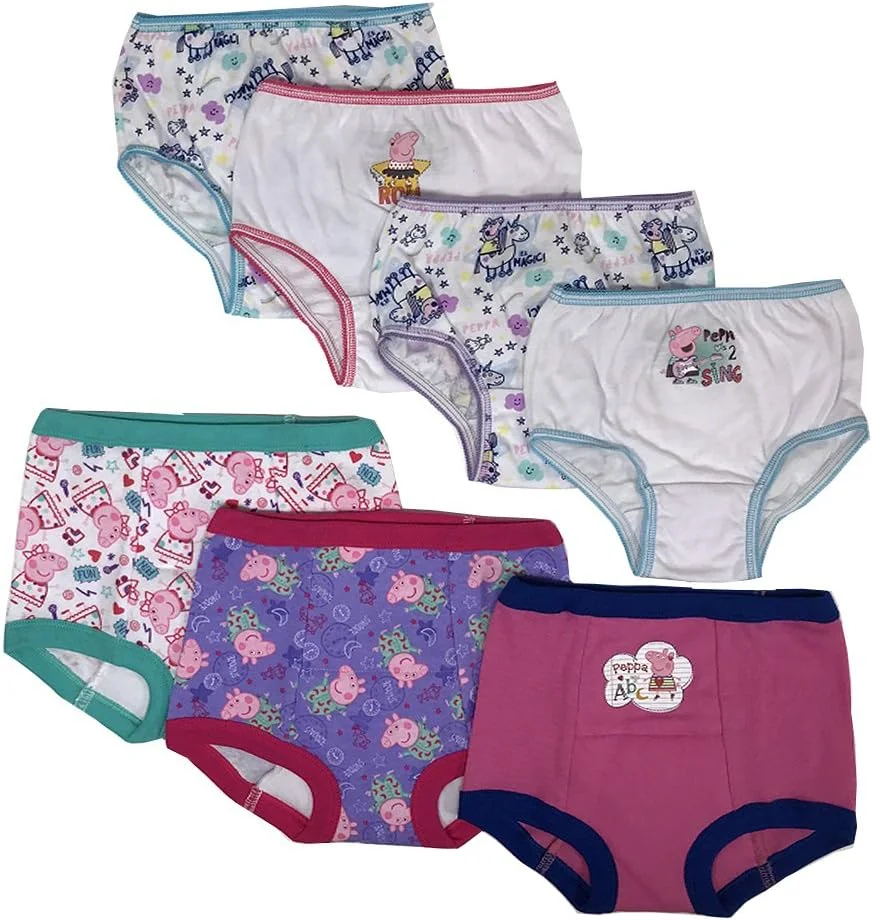 شورت آموزشی کودک دخترانه پپا پیگ به همراه استیکر و نمودار پیگیری سایزهای ۱۸ ماه، ۲، ۳ و ۴ سال