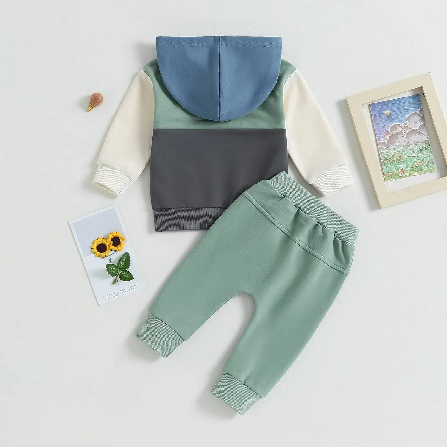 ست بلوز آستین بلند و شلوار نوزادی - بلوز چهار رنگ و شلوار ساده برای استفاده روزمره