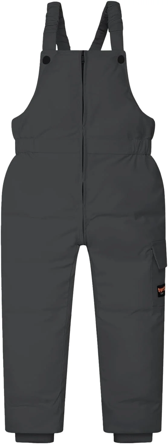 شلوار برفی کودکانه پسرانه دخترانه لباس زمستانی کاپشن پفی گرم ضد آب اسکی پیشبندی سرهمی لباس برفی برای کودکان 1 تا 7 سال