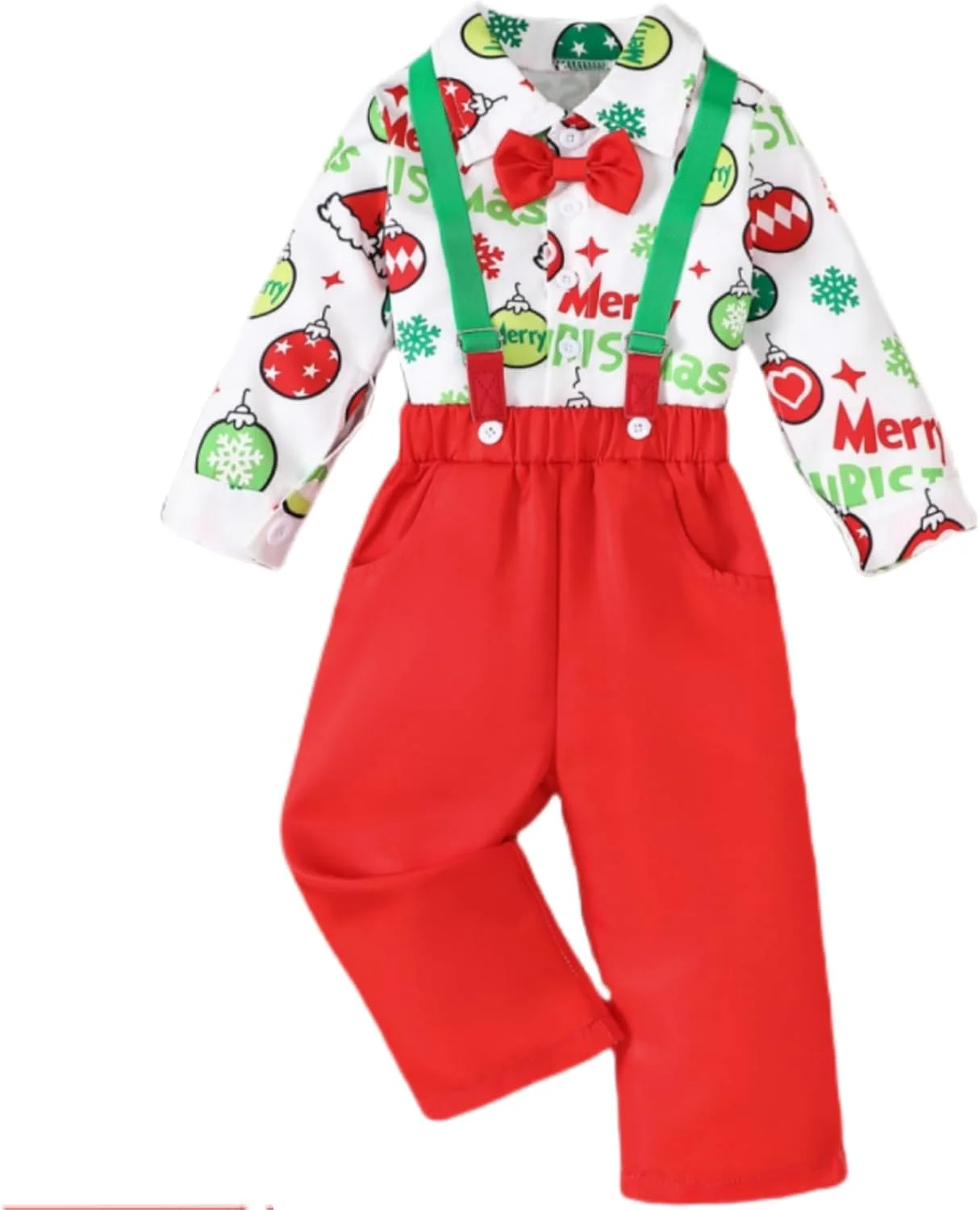 ست لباس پسرانه شامل پیراهن، پاپیون، شلوار بنددار - مناسب برای کودکان ۱ تا ۵ سال