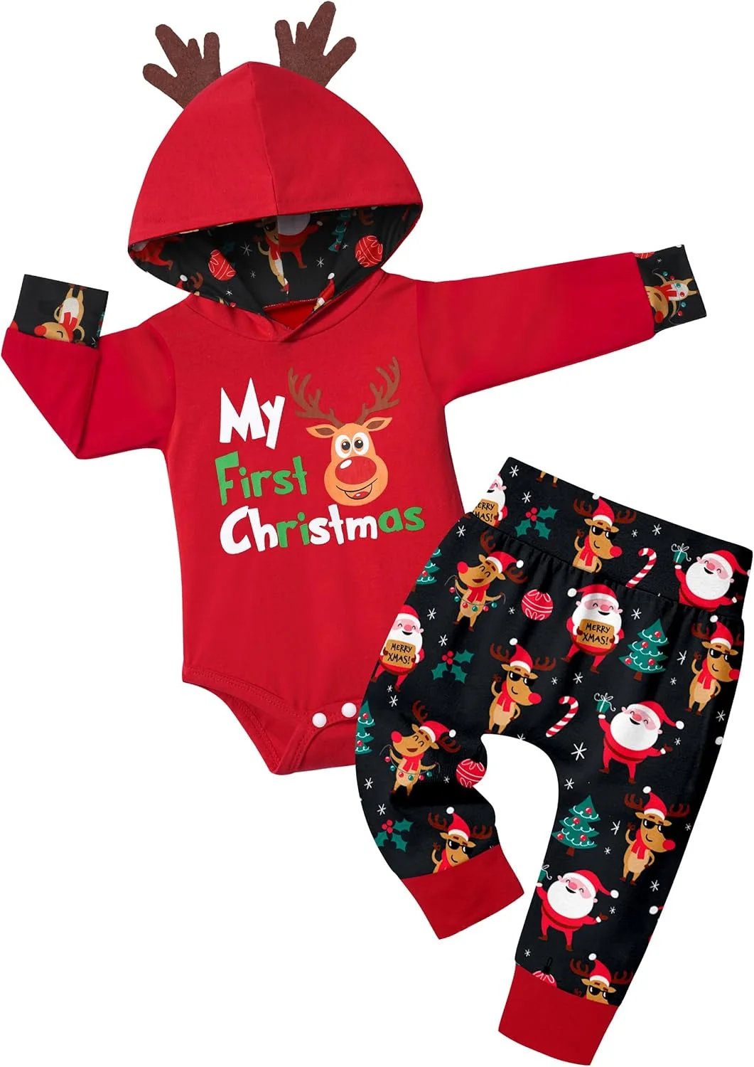 ست لباس پسرانه شامل تیشرت آستین بلند و شلوار