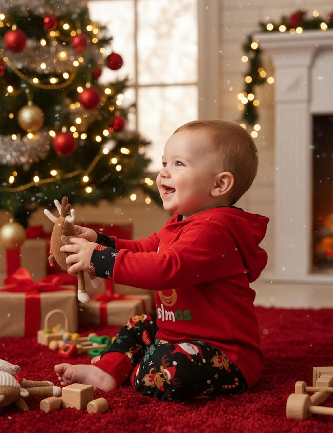 ست لباس پسرانه شامل تیشرت آستین بلند و شلوار