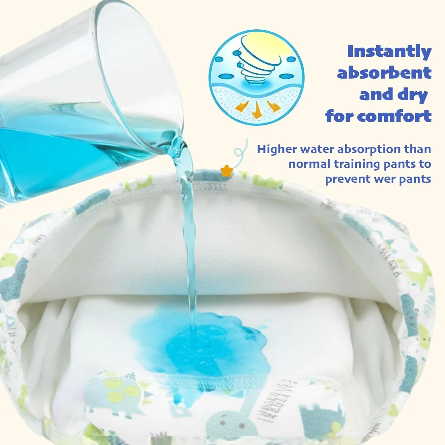 شورت آموزشی کودک 10 عددی SKY-TOUCH، شورت آموزشی نرم و تنفسی پنبه ای برای 1 تا 3 سال، پوشک های قابل استفاده مجدد با جذب بالا برای نوزادان پسر و دختر (L، دختر 13-20 کیلوگرم)