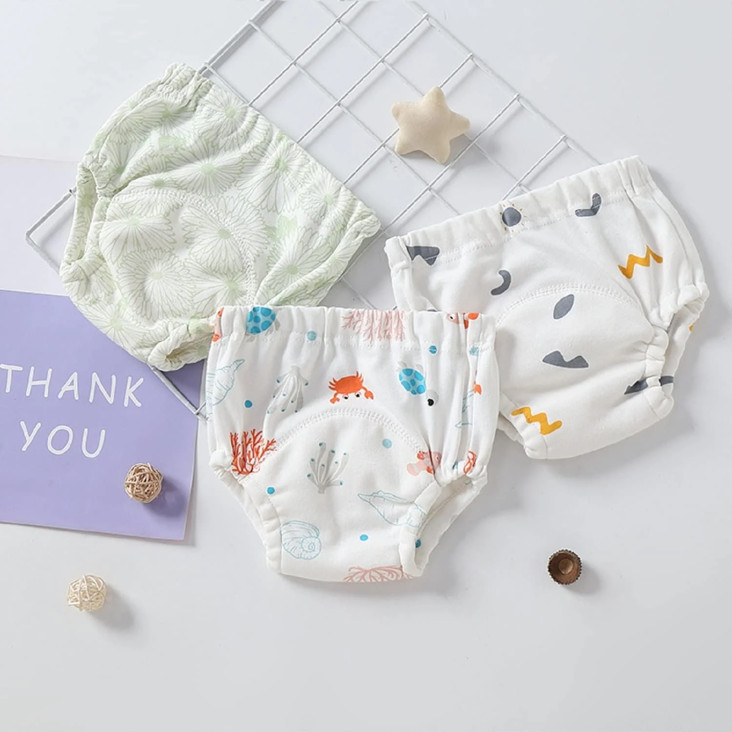 شورت آموزشی نخی کودک JYB، بسته 2 عددی، جاذب قوی، 6 لایه، مناسب آموزش توالت رفتن برای نوزاد دختر و پسر