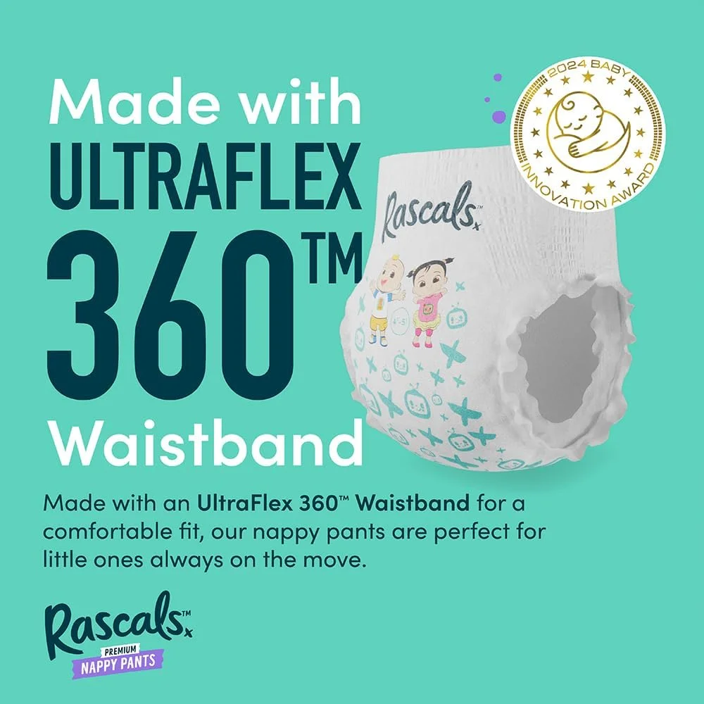 شورت آموزشی کودک راسکلز طرح کوکوملون - طراحی آسان پوشیدنی - نرم و راحت سایز 7 - کمر الاستیک 360 درجه - بسته بزرگ (38 عددی)