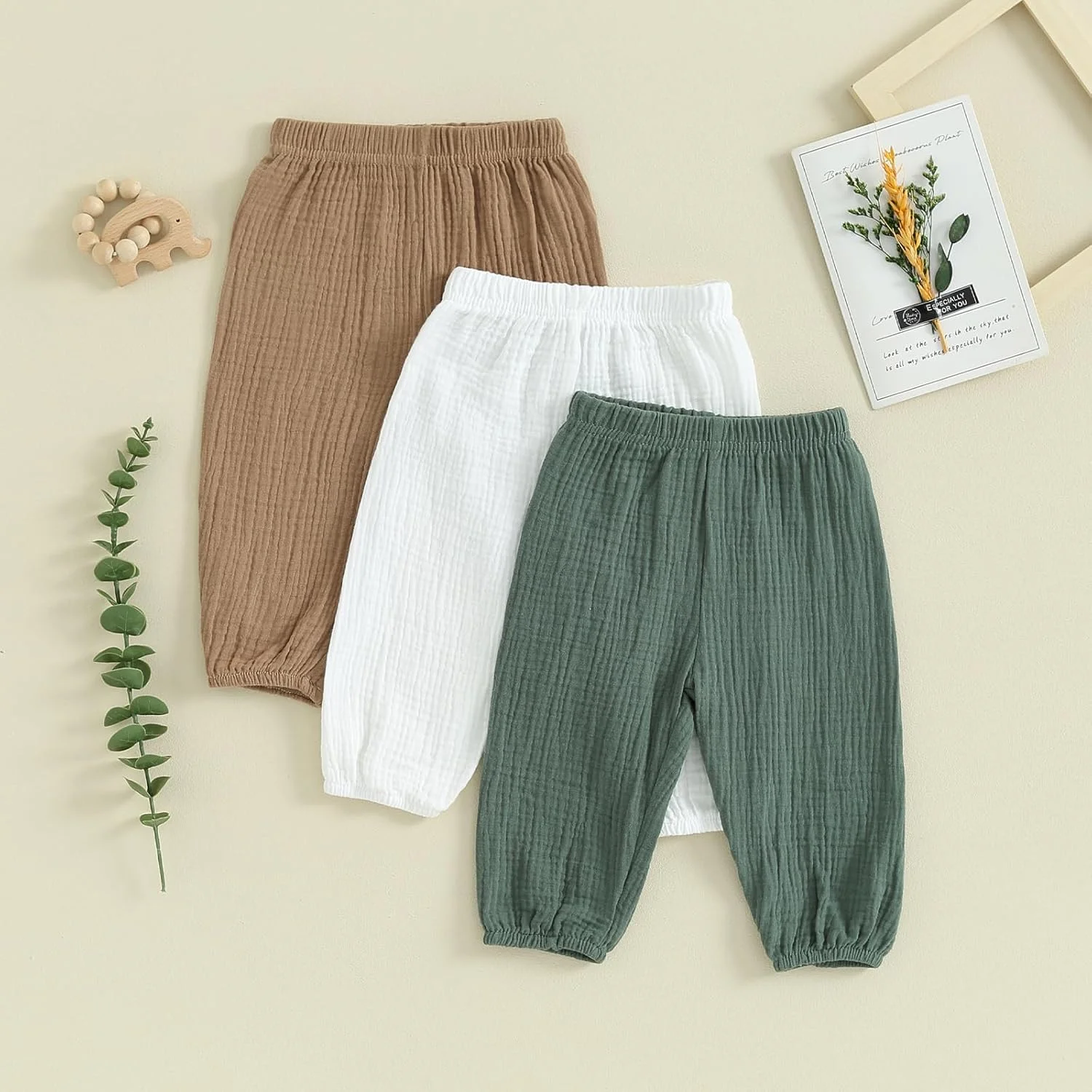 ست سه تایی شلوارک بچگانه، مناسب پسر و دختر، رنگ ثابت، کمر کشی، شلوارک های غیر رسمی مناسب بهار، تابستان و پاییز