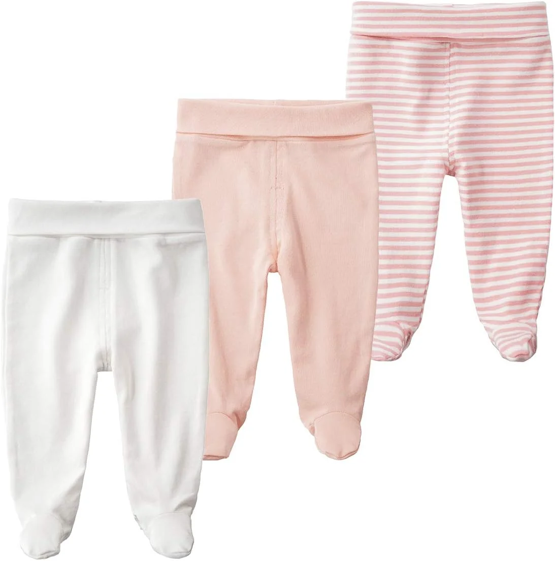 شلوار جوراب دار نوزادی دخترانه و پسرانه ACESTAR، کمر بلند، پنبه ای، مناسب برای 0 تا 12 ماه، 1 یا 3 عددی
