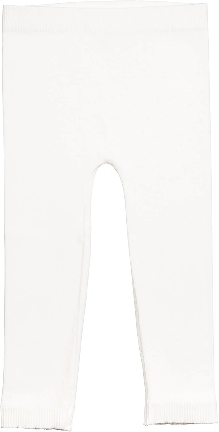 جوراب شلواری نوزادی ابریشمی، شلوار بافتنی پنبه ای نرم و بدون درز برای نوزادان دختر و پسر (6-12 ماه، سفید زمستانی)