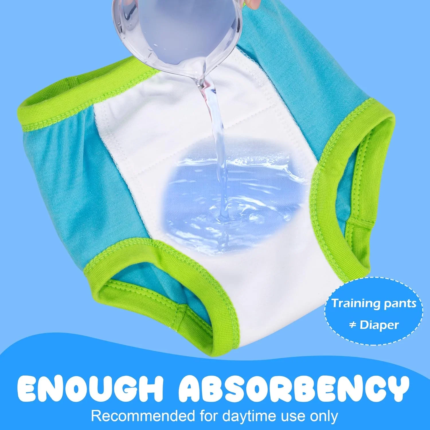 لباس زیر آموزشی کودک BIG ELEPHANT، شورت آموزشی جاذب و پنبه‌ای نرم برای نوزادان پسر و دختر