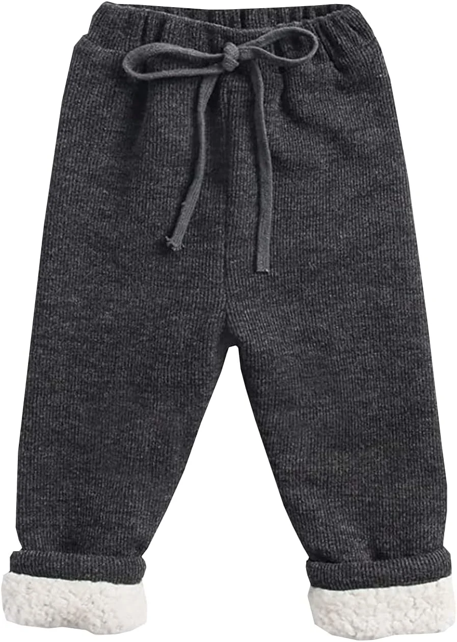 شلوار گرم زمستانی کمر بلند نوزاد دختر و پسر، شلوار پنبه ای بند دار کودک، شلوار مخمل کبریتی پشمی