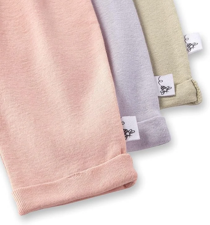 شلوار جاگر بافتنی نوزاد برتز بیز، شلوار ورزشی نوزاد، شلوار زیر نوزادی 100% پنبه ارگانیک (بسته 3 عددی)