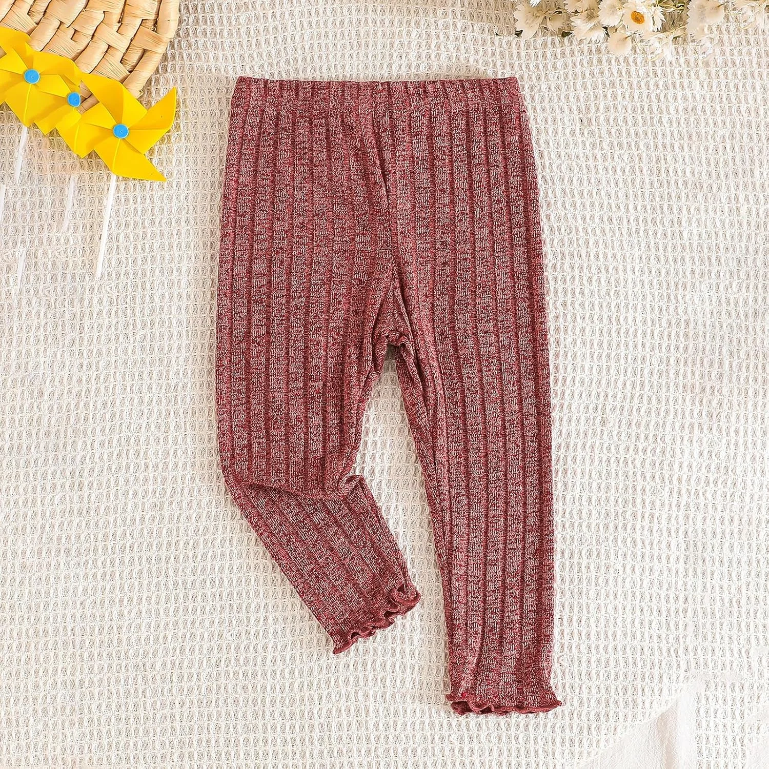 ست چهارتایی لگینگ دخترانه بچگانه، رنگ ثابت، کمر کشی، شلوار کبریتی، زیرشلواری کشی، شلوار نوزادی مناسب پاییز و زمستان