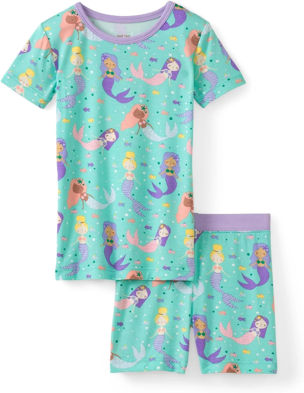 ست پیژامه آستین کوتاه و شلوارک بچگانه، ویسکوز تهیه شده از بامبو، لباس خواب دو تکه