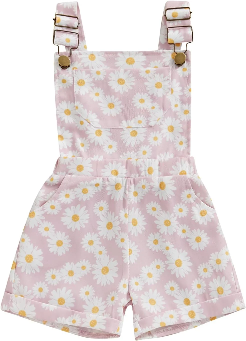 شلوارک پیشبندی جین دخترانه بچگانه با طرح گل، سرهمی بدون آستین، لباسهای تابستانی نوزاد شلوارک پیشبندی جین دخترانه بچگانه با طرح گل، سرهمی بدون آستین، لباسهای تابستانی نوزاد