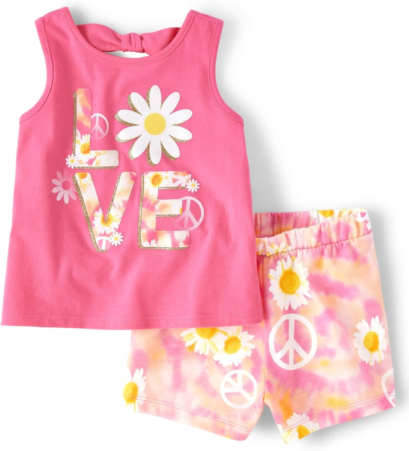 ست تاپ بدون آستین و شلوارک دخترانه بچه گانه The Children's Place ست تاپ بدون آستین و شلوارک دخترانه بچه گانه The Children's Place