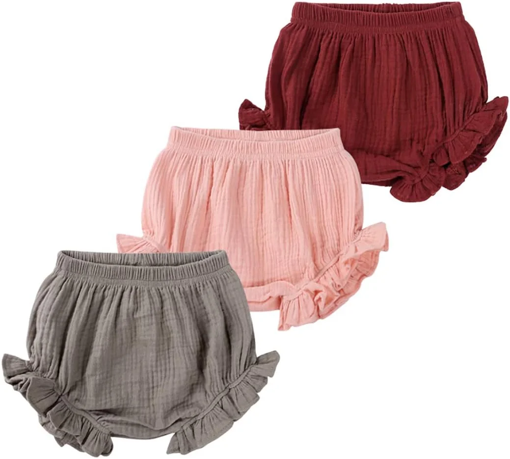 شورت پفی دخترانه بچه گانه، پوشک شورت نخی و کتانی بامزه