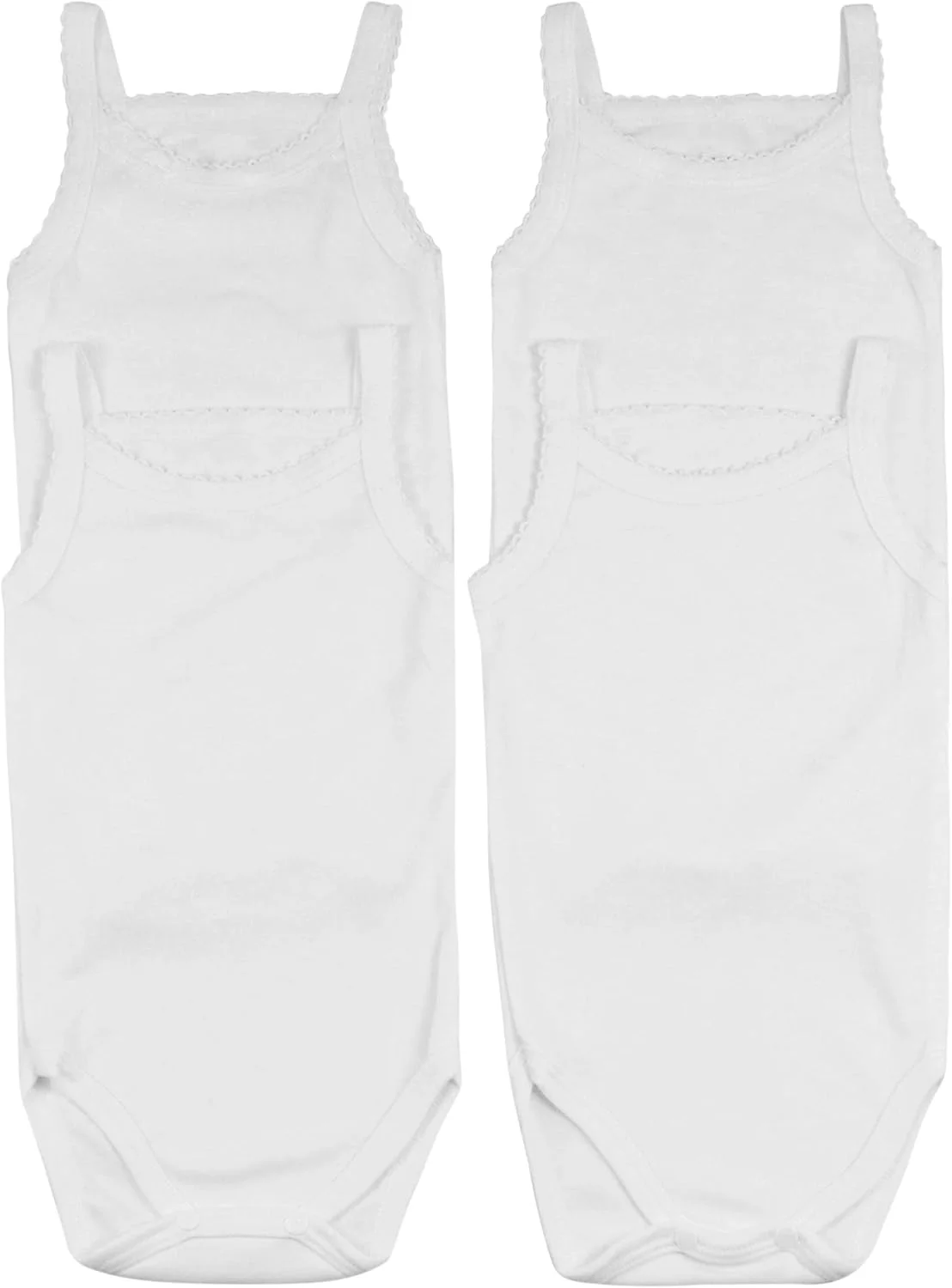 بادی یک تکه سرهمی دخترانه ToBeInStyle، بسته 4 عددی، سفید، 3 ساله