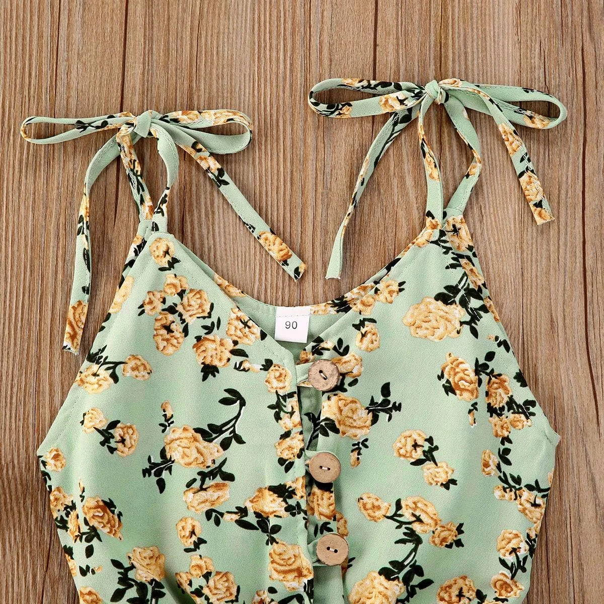 رامپر گلدار بنددار دخترانه، سرهمی چین دار بدون آستین، مناسب فصل تابستان، سبز روشن، سایز 100 (3-4 سال) رامپر گلدار بنددار دخترانه، سرهمی چین دار بدون آستین، مناسب فصل تابستان، سبز روشن، سایز 100 (3-4 سال)