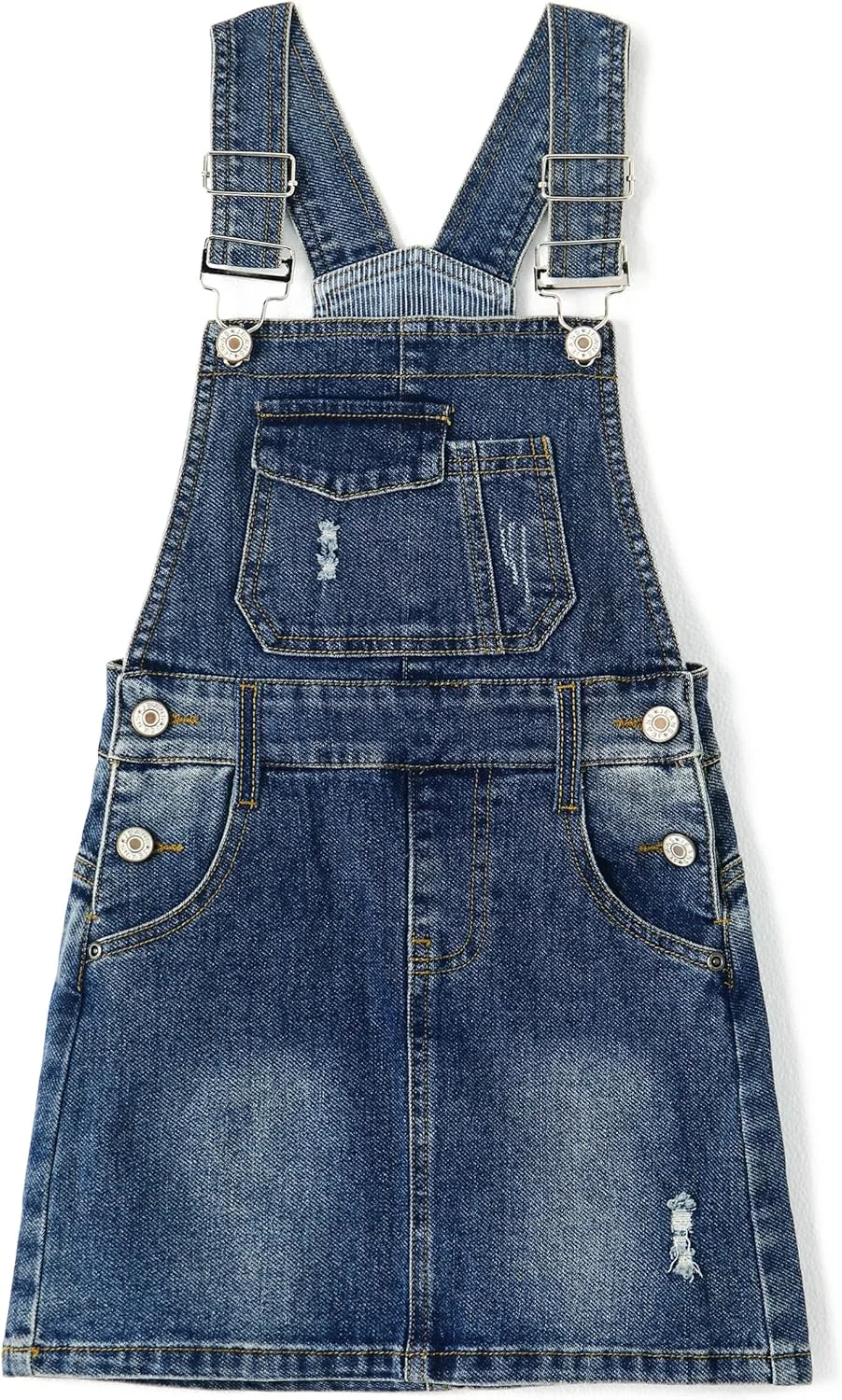 دامن جین دخترانه KIDSCOOL SPACE، لباس سرهمی جین نرم و کشی پاره برای دختران کوچک و بزرگ