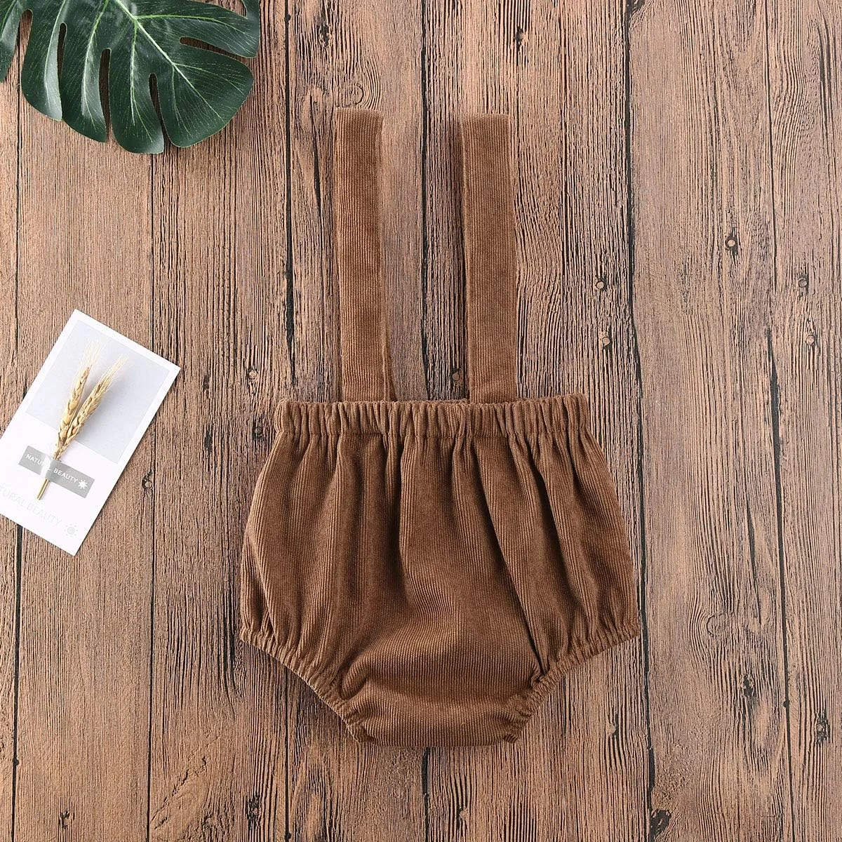 Mubineo سرهمی مخمل کبریتی نوزاد دخترانه پسرانه، شلوارک پیشبندی униsex، لباس بلومر (خاکی، 0-6 ماه) Mubineo سرهمی مخمل کبریتی نوزاد دخترانه پسرانه، شلوارک پیشبندی униsex، لباس بلومر (خاکی، 0-6 ماه)