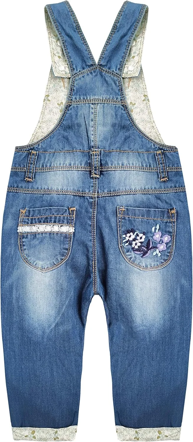 KIDSCOOL SPACE سرهمی جین مد روز گلدوزی شده و زیبای بچگانه