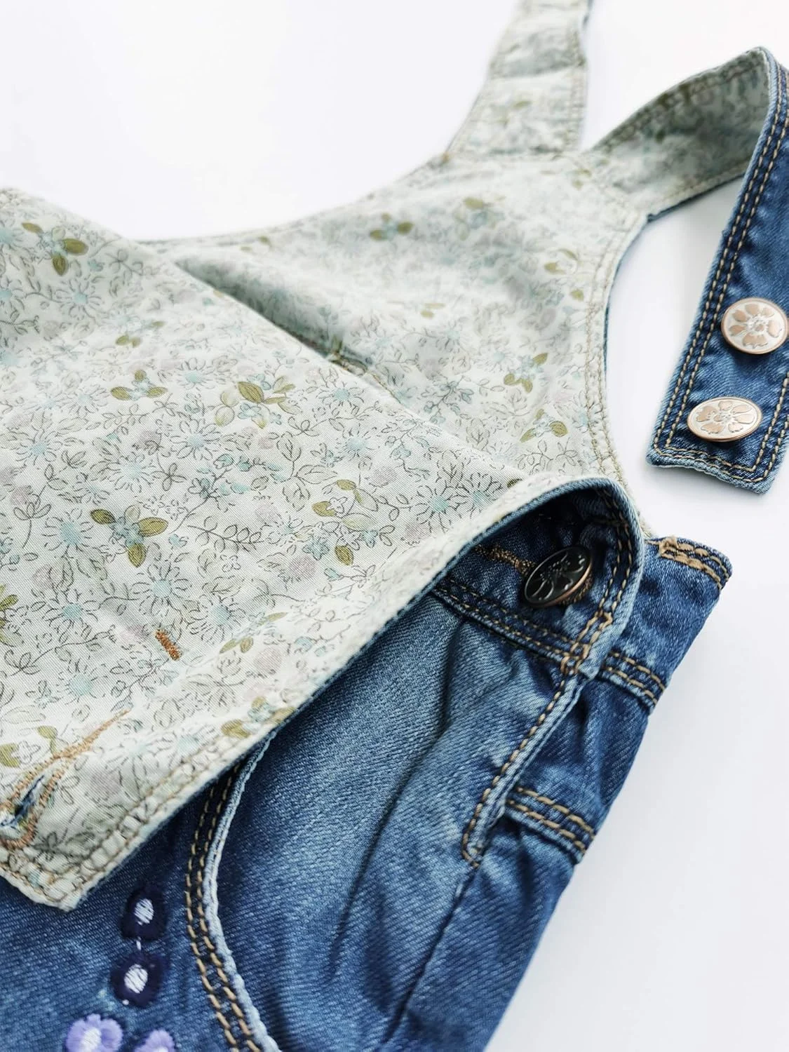 KIDSCOOL SPACE سرهمی جین مد روز گلدوزی شده و زیبای بچگانه