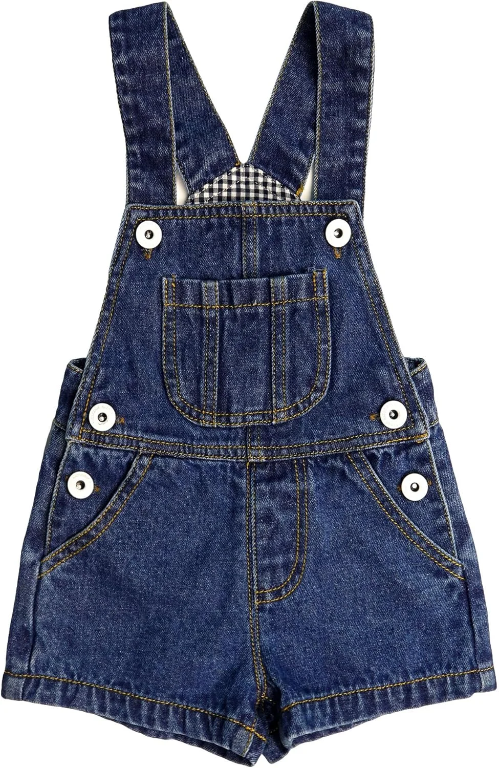 شلوارک جین دخترانه KIDSCOOL SPACE، شلوارک پیشبندی جین نرم تابستانی پسرانه