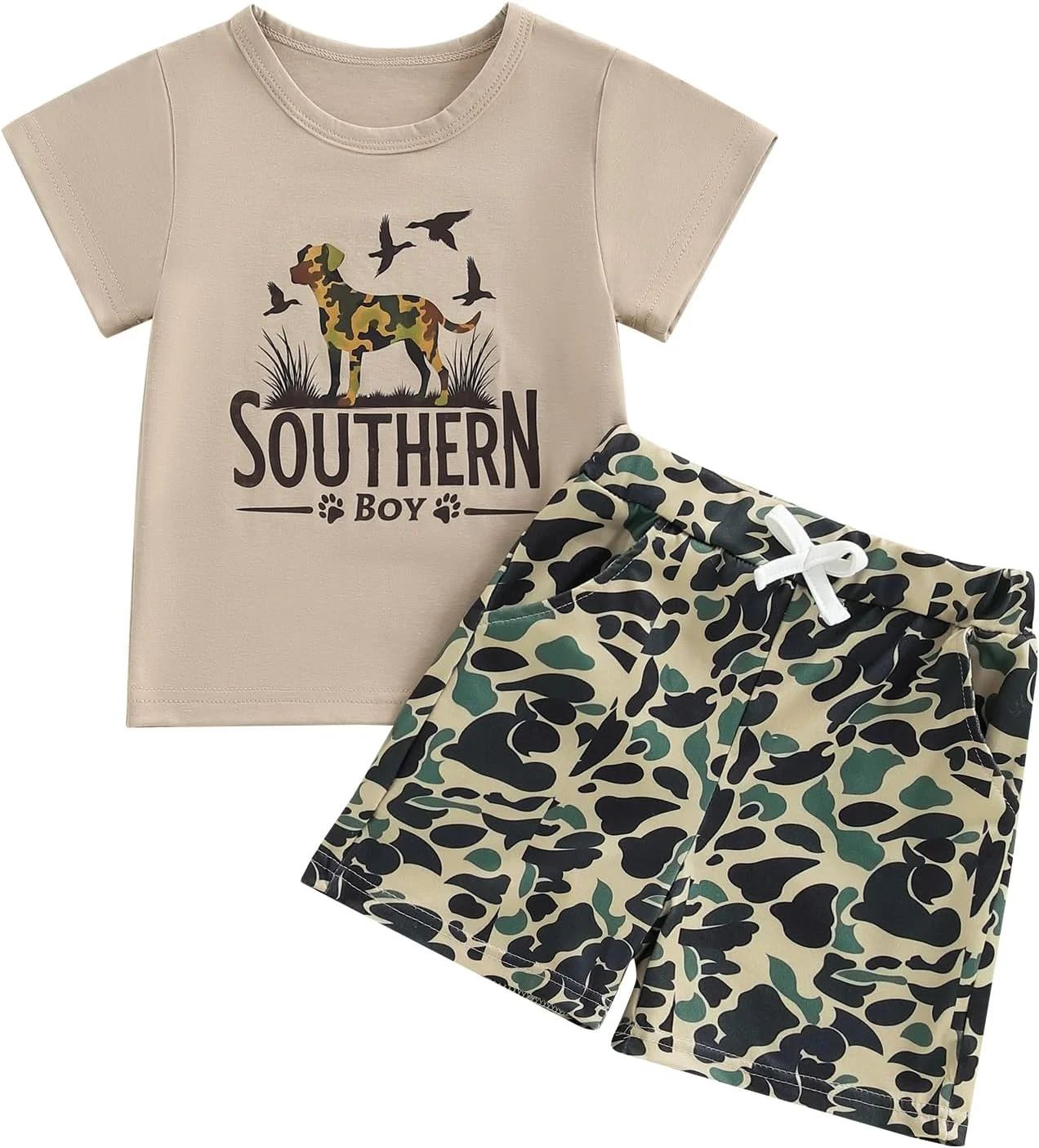 لباس تابستانی پسرانه بچه گانه Owl's-Yard، تیشرت آستین کوتاه و شلوارک کمر کشی