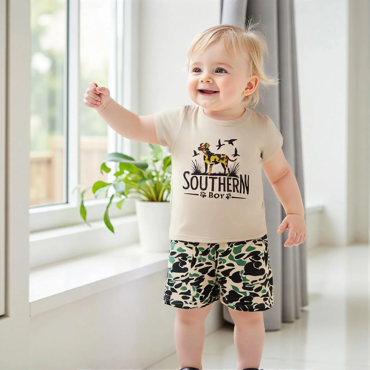 لباس تابستانی پسرانه بچه گانه Owl's-Yard، تیشرت آستین کوتاه و شلوارک کمر کشی